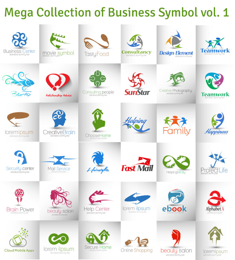 logo template design bundle. mega collection business symbol.